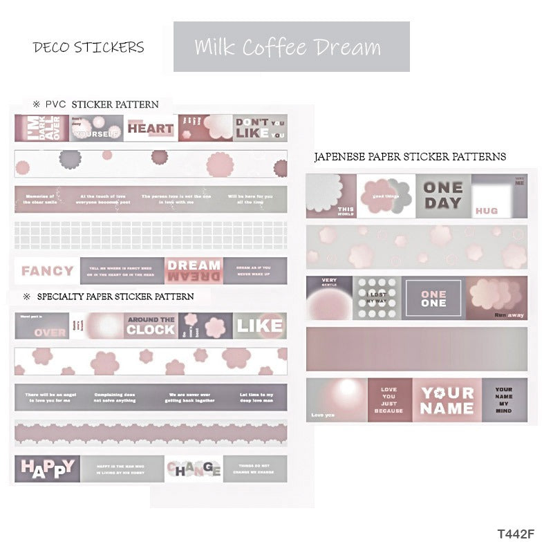 DECO LONG STICKER- Milk Coffee Dream – CPJ340