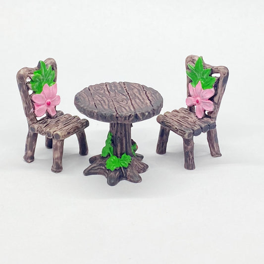 WOOD TABLE CHAIR – miniature 3 pieces – design 542