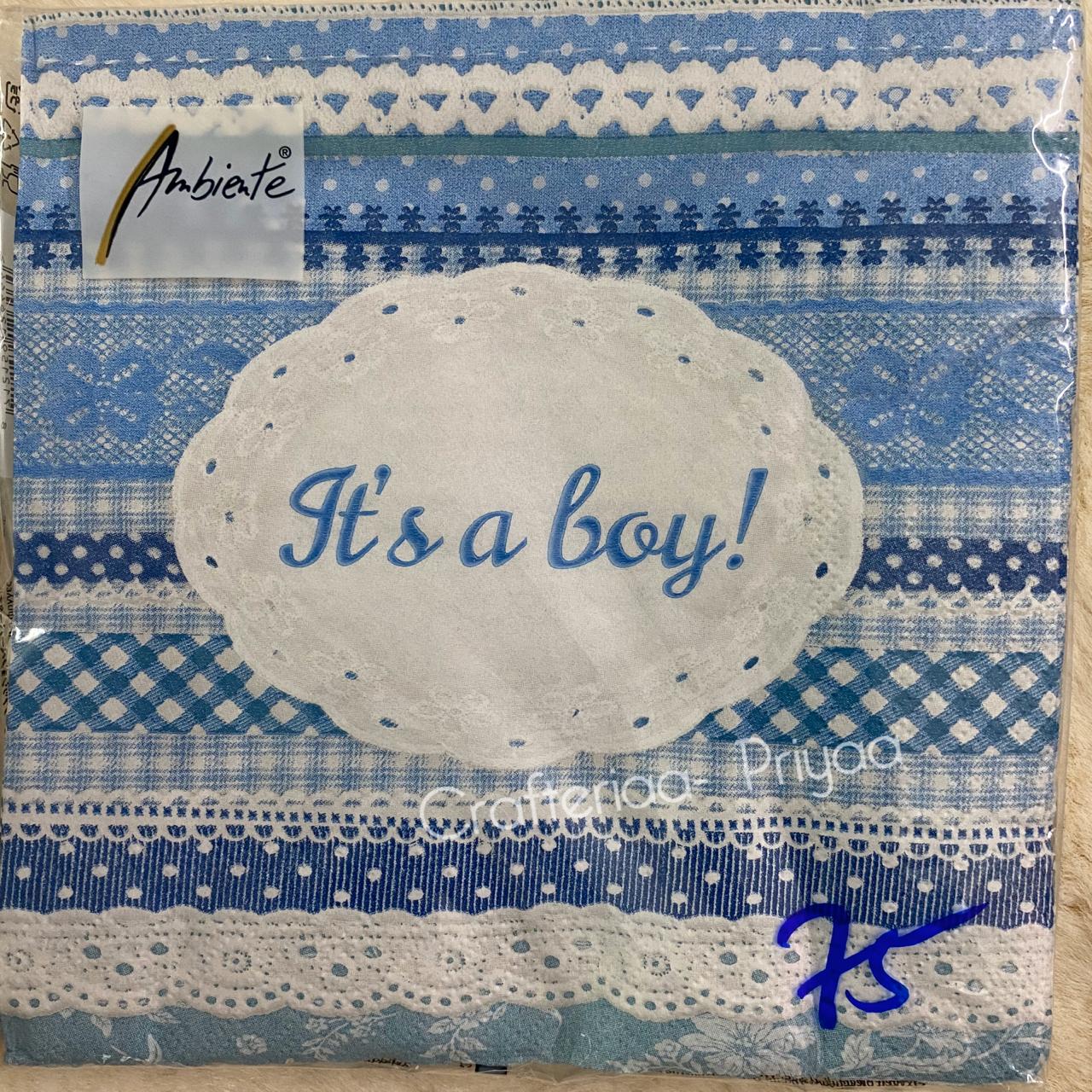 boy Decoupage Tissue- 5 Sheets – D75 – Its a Boy