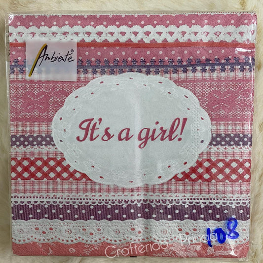 Decoupage Tissue- 5 Sheets – D108 – It’s a Girl