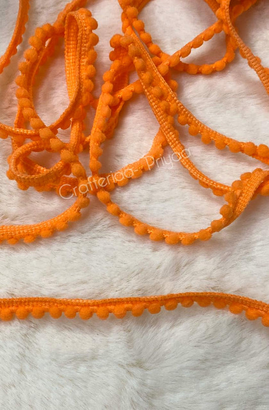 PomPom Lace- 2 mtr – Light Orange