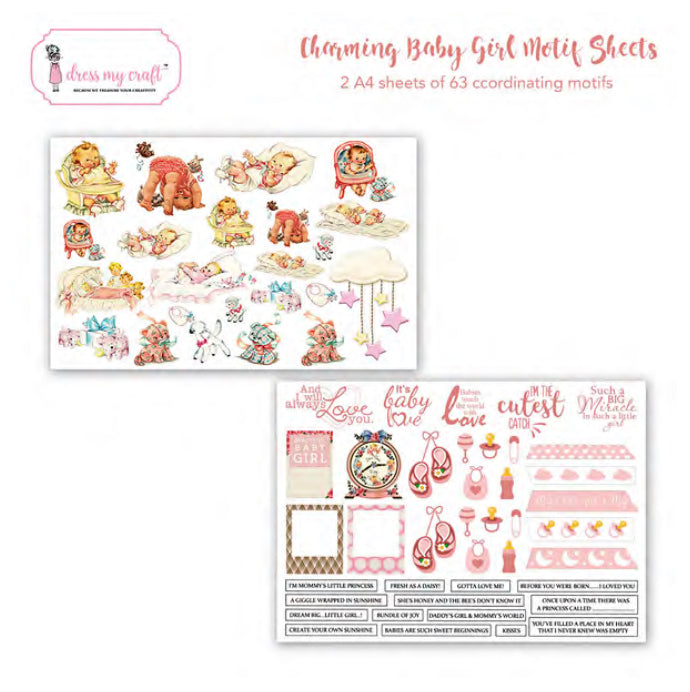 Charming Baby Girl Motif Sheet