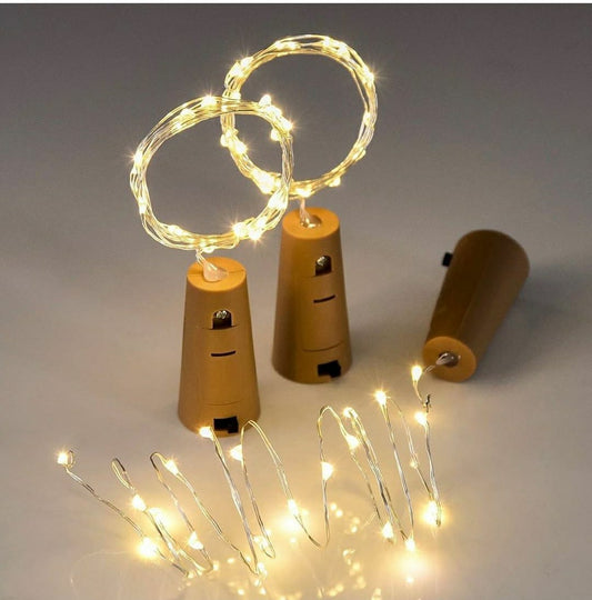 Battery operated Cork Lights -10 Pieces- Yellow