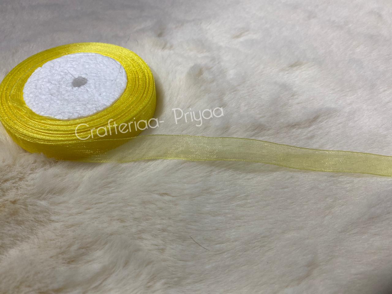 Organza-Ribbon-1/2-inch- Yellow-color