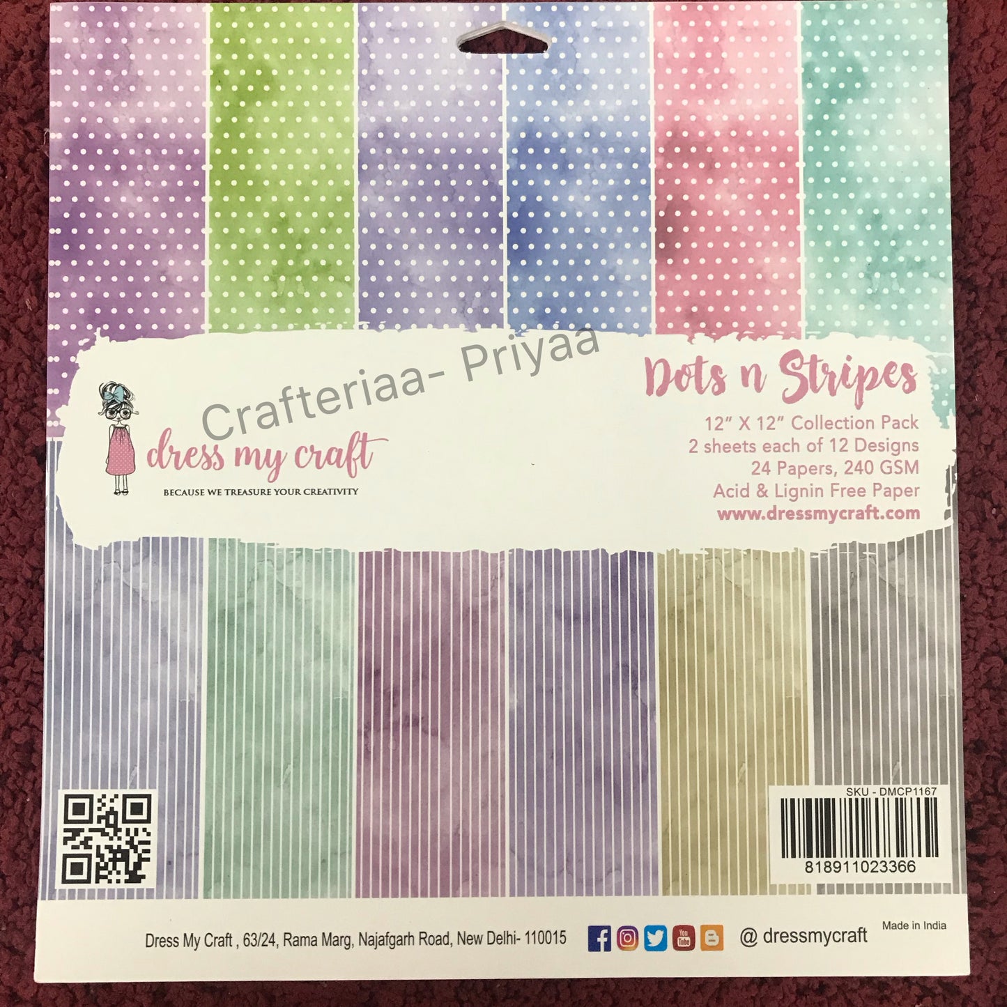 Dots n Stripes – 12″X12″ Paper Pad