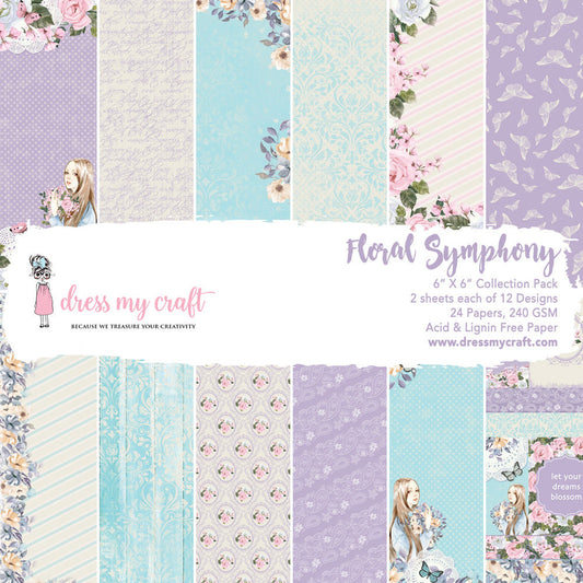 Floral Symphony – 6″ X 6″ Paper Pad