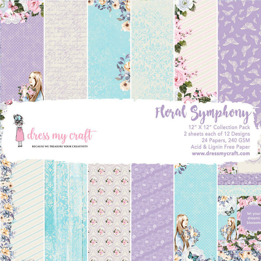 Floral Symphony – 12″ X 12″ Paper Pad