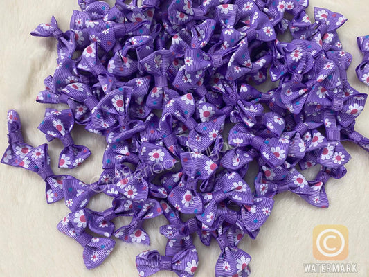 Bows Set- 20 pieces- Floral – Purple