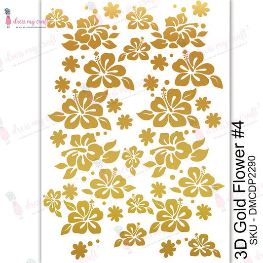 3D Gold – Flower #4 – Transfer Me