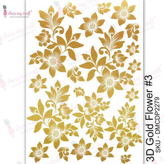 3D Gold – Flower #3 – Transfer Me