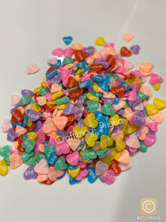 Love Printed Hearts-10g +FREE STORAGE JAR