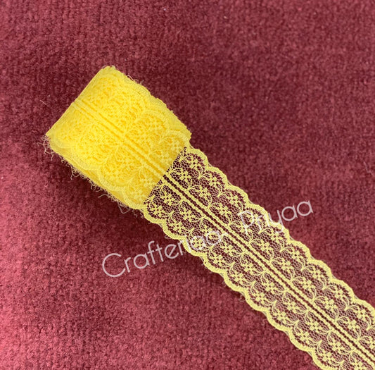 Net Lace- 1 roll-2 mtr-bright-yellow