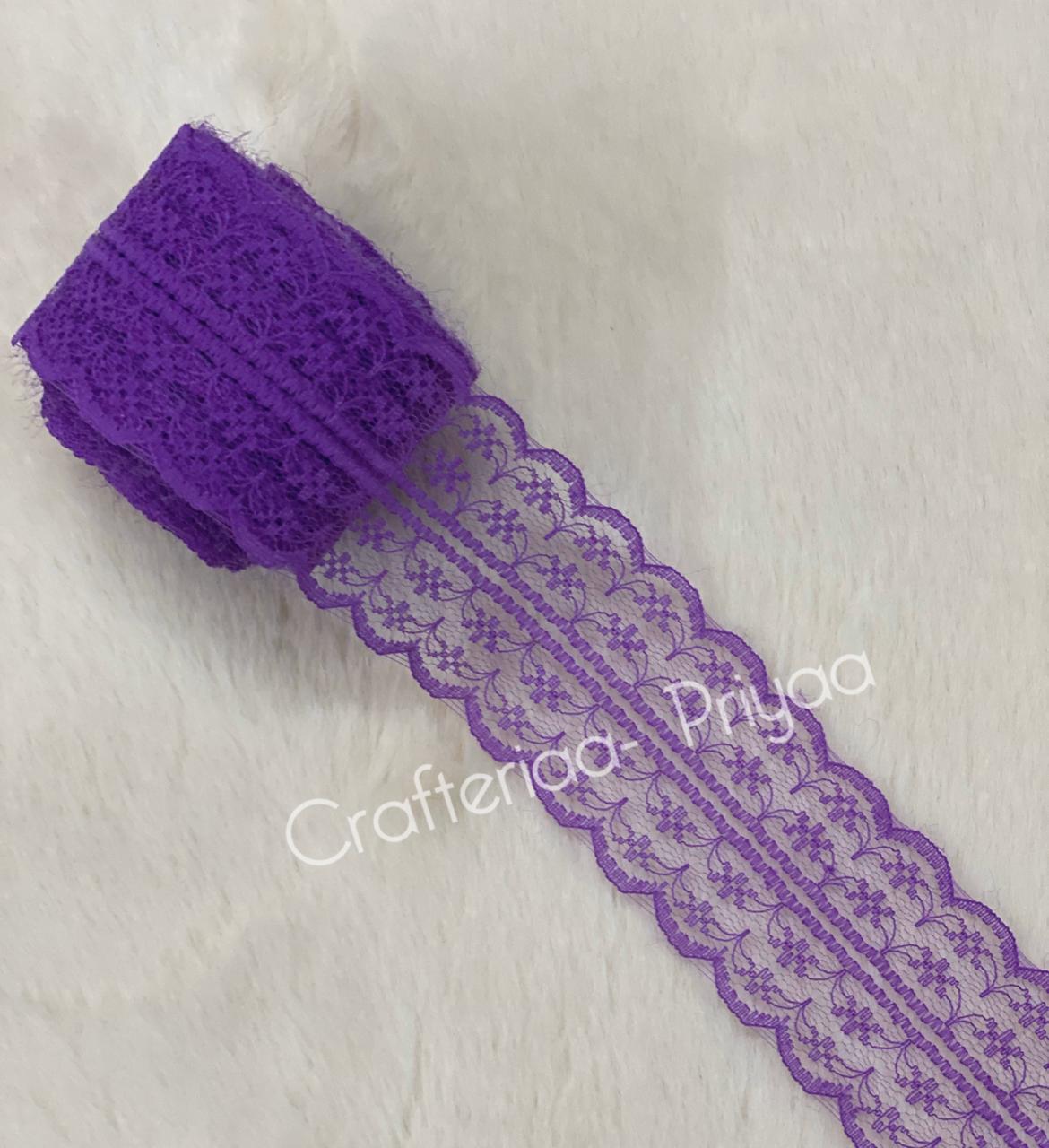 Net Lace- 1 roll-2 mtr- Purple