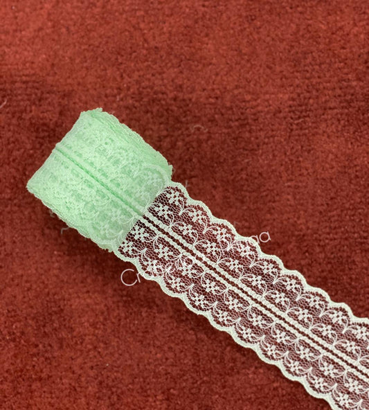 Net Lace- 1 roll-2 mtr- pastel-green