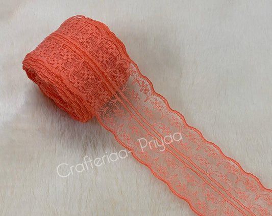 Net Lace- 1 roll-2 mtr- peach