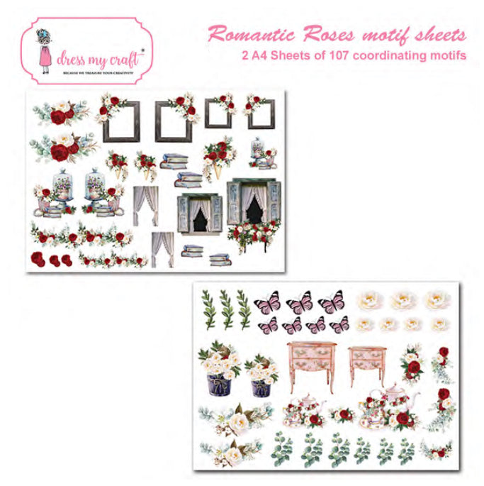 Romantic Roses Motif Sheet