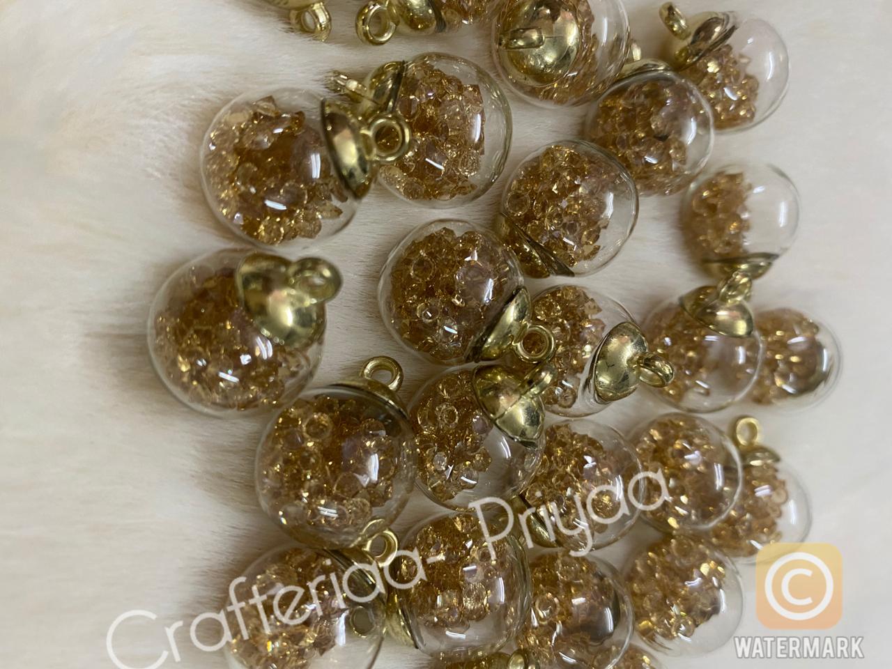 Glass Balls – 5 pieces – Golden