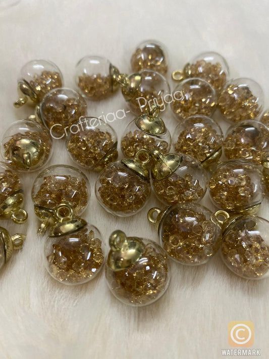 Glass Balls – 5 pieces – Golden