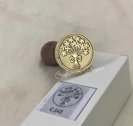 Wax Seal Stamp- FLOWER BOUQUET design no. -22
