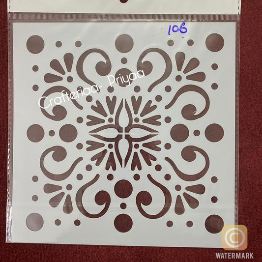 8×8 inch – Stencil Design – 106