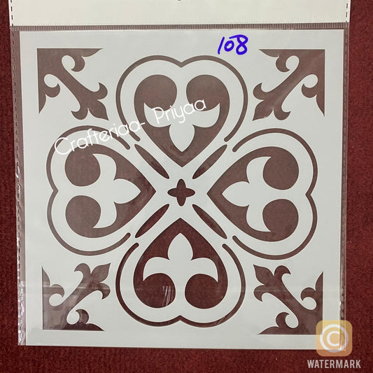 8×8 inch – Stencil Design – 108