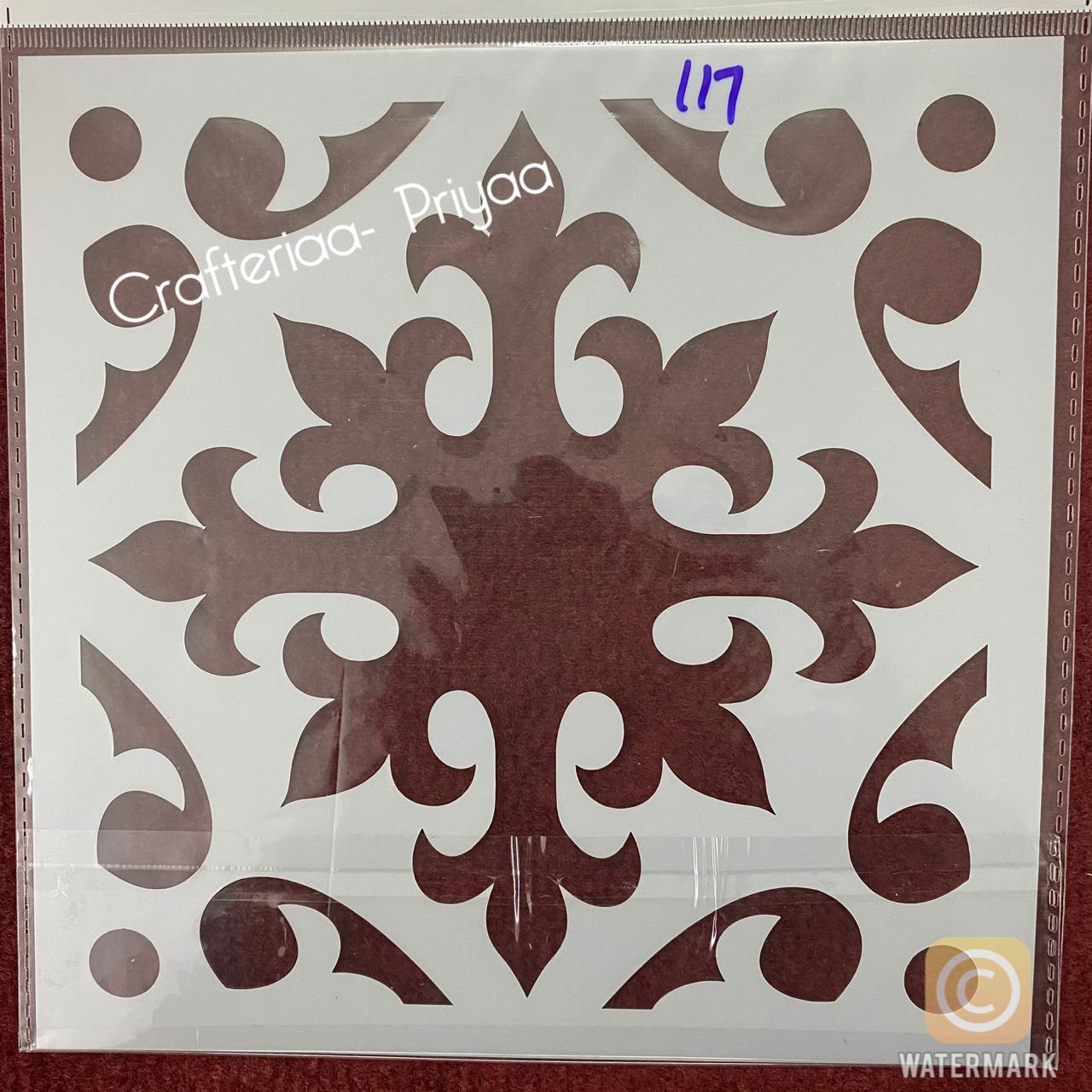 8×8 inch – Stencil Design – 117