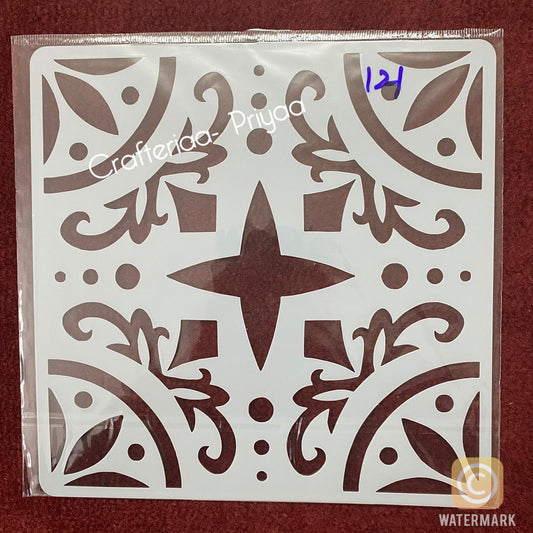 8×8 inch – Stencil Design – 121