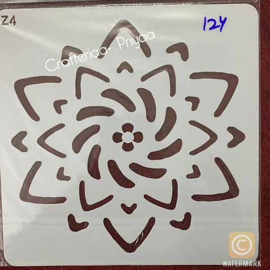 8×8 inch – Stencil Design – 124