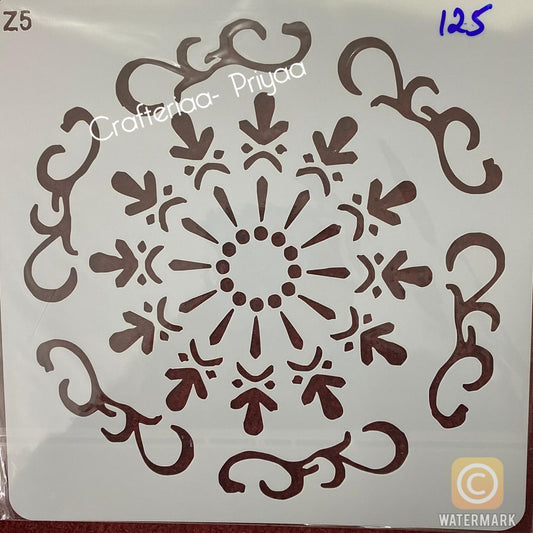 8×8 inch – Stencil Design – 125