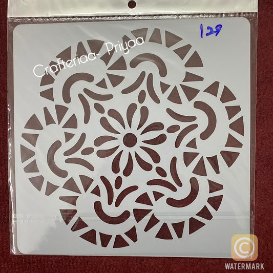 8×8 inch – Stencil Design – 129