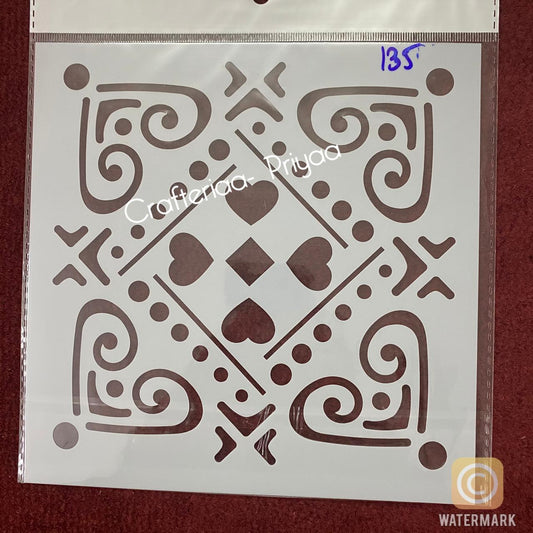 8×8 inch – Stencil Design – 135