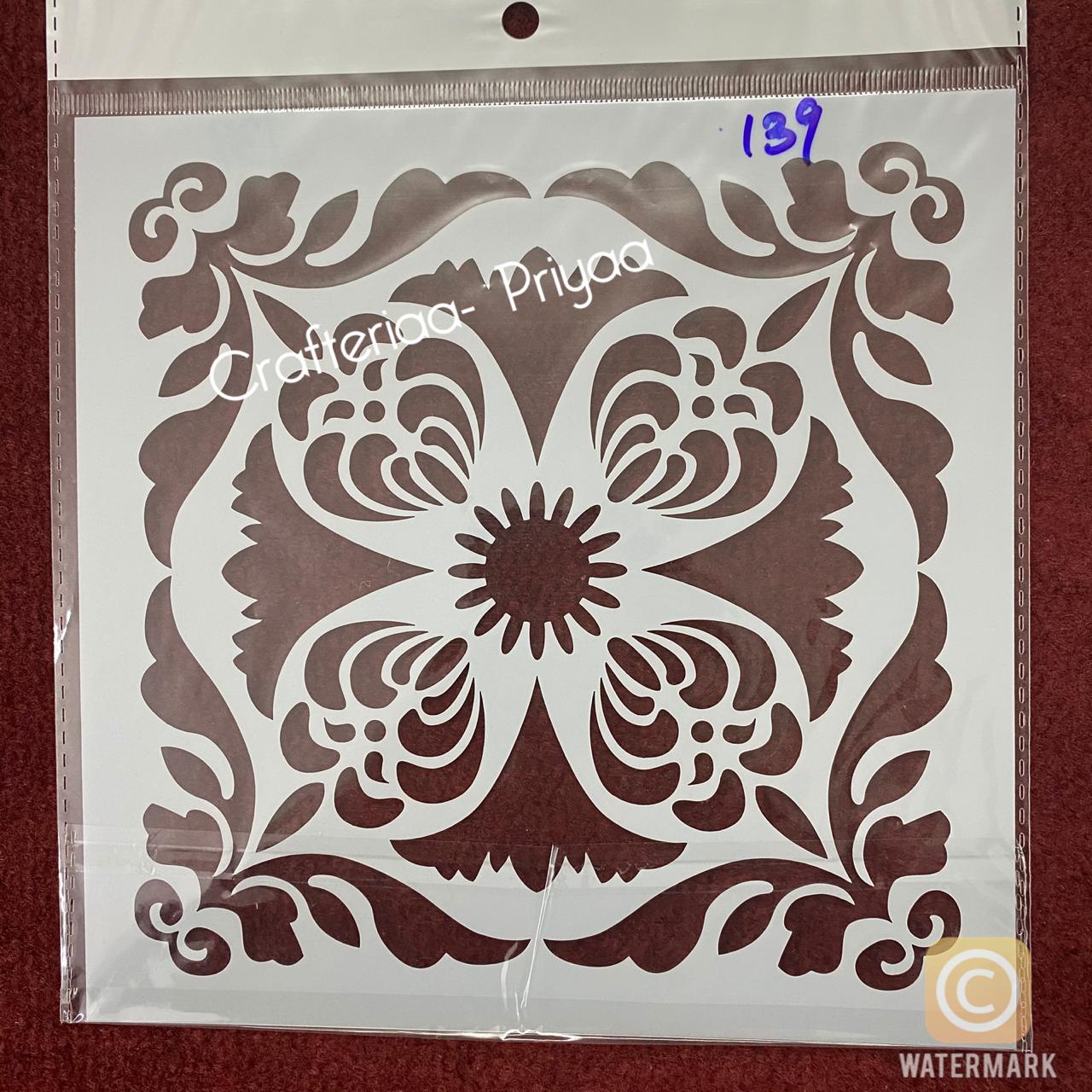 8×8 inch – Stencil Design – 139