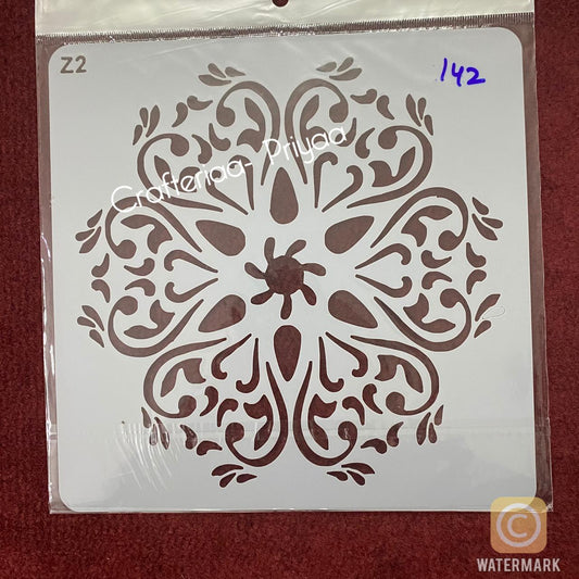 8×8 inch – Stencil Design – 142