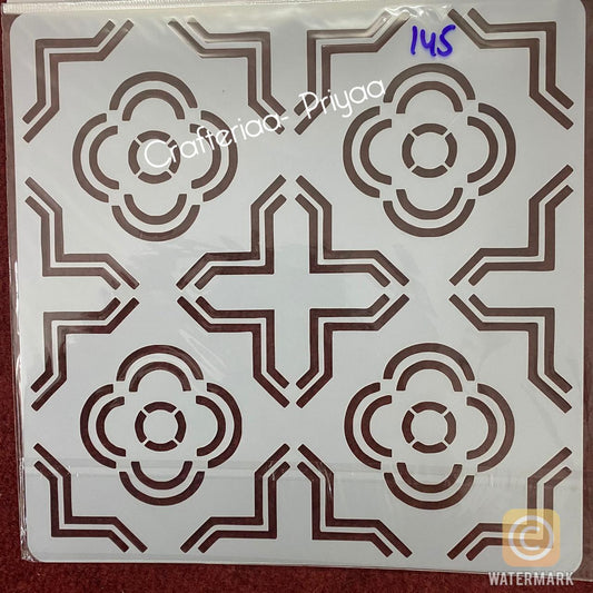 8×8 inch – Stencil Design – 145