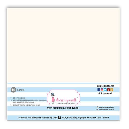 Ivory Cardstock – Extra Smooth – 330 gsm-12×12 inch