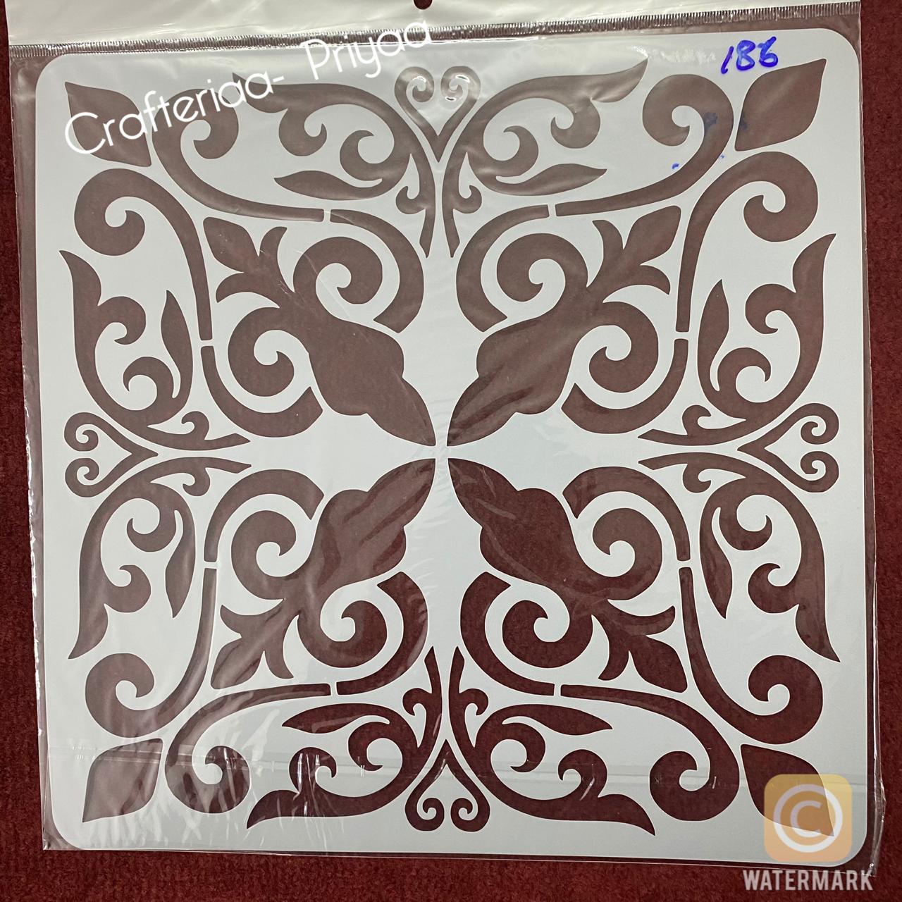 12×12 inch – Stencil Design – 186