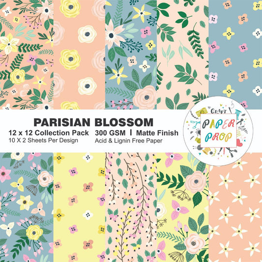 Parisian Blossoms- 12 x12 inch- 20 Sheets