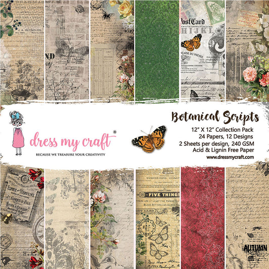 Botanical Scripts – 12″ x 12″ Paper Pad