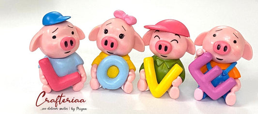 Pig – miniature 4 pieces – design 51