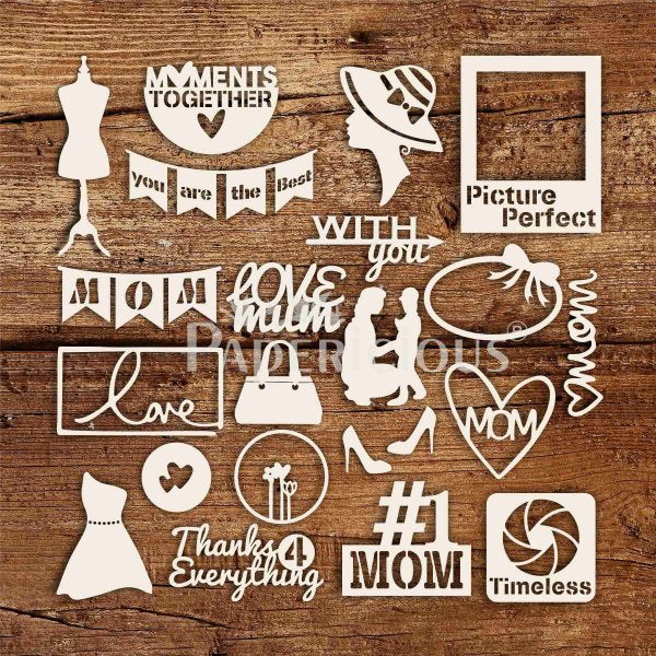 Love You Mom –  Laser Cut Theme Chipboard (1.4mm)