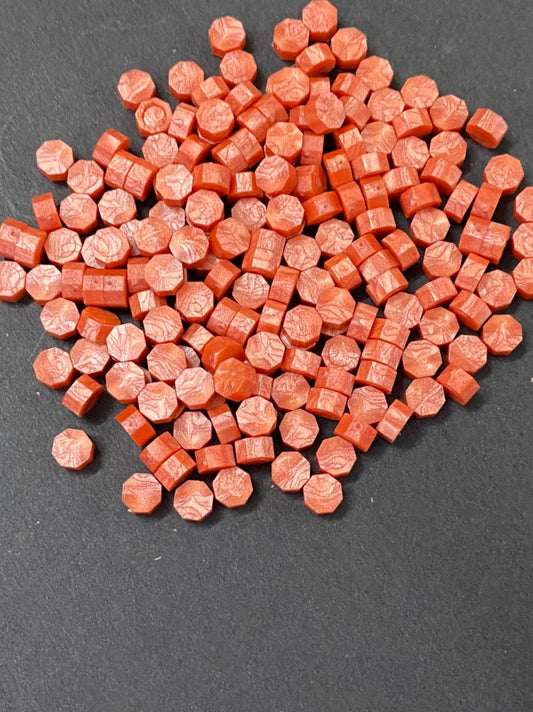 Wax Seal Beads- 50 pieces – Shade 25 Pinkish Orange