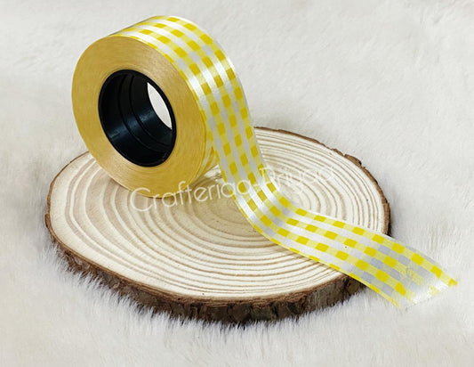 Printed Ribbon- Yellow- 14 metres approx