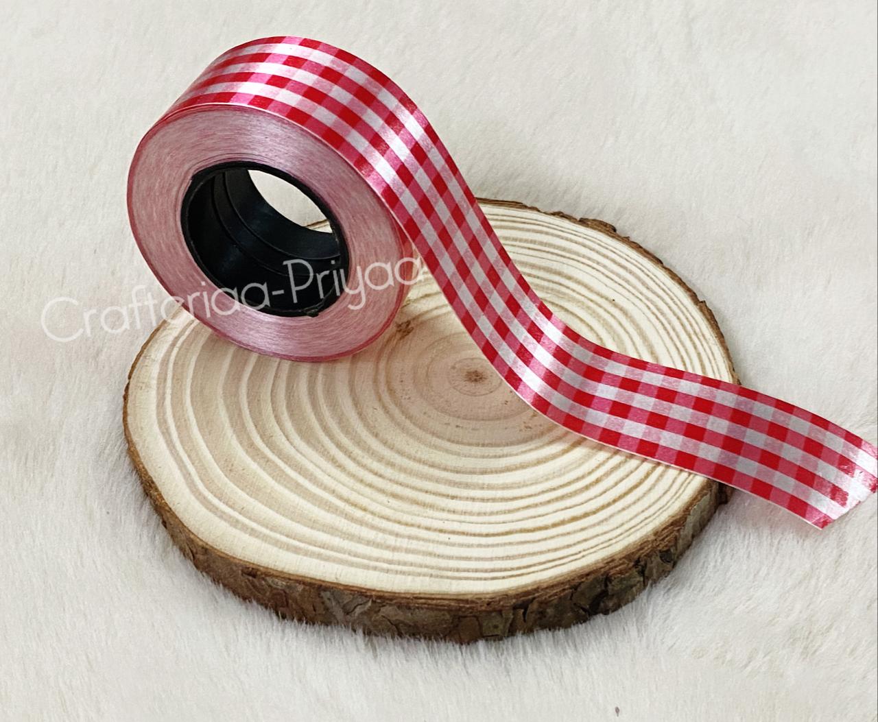 Printed Ribbon- Red- 14 metres approx