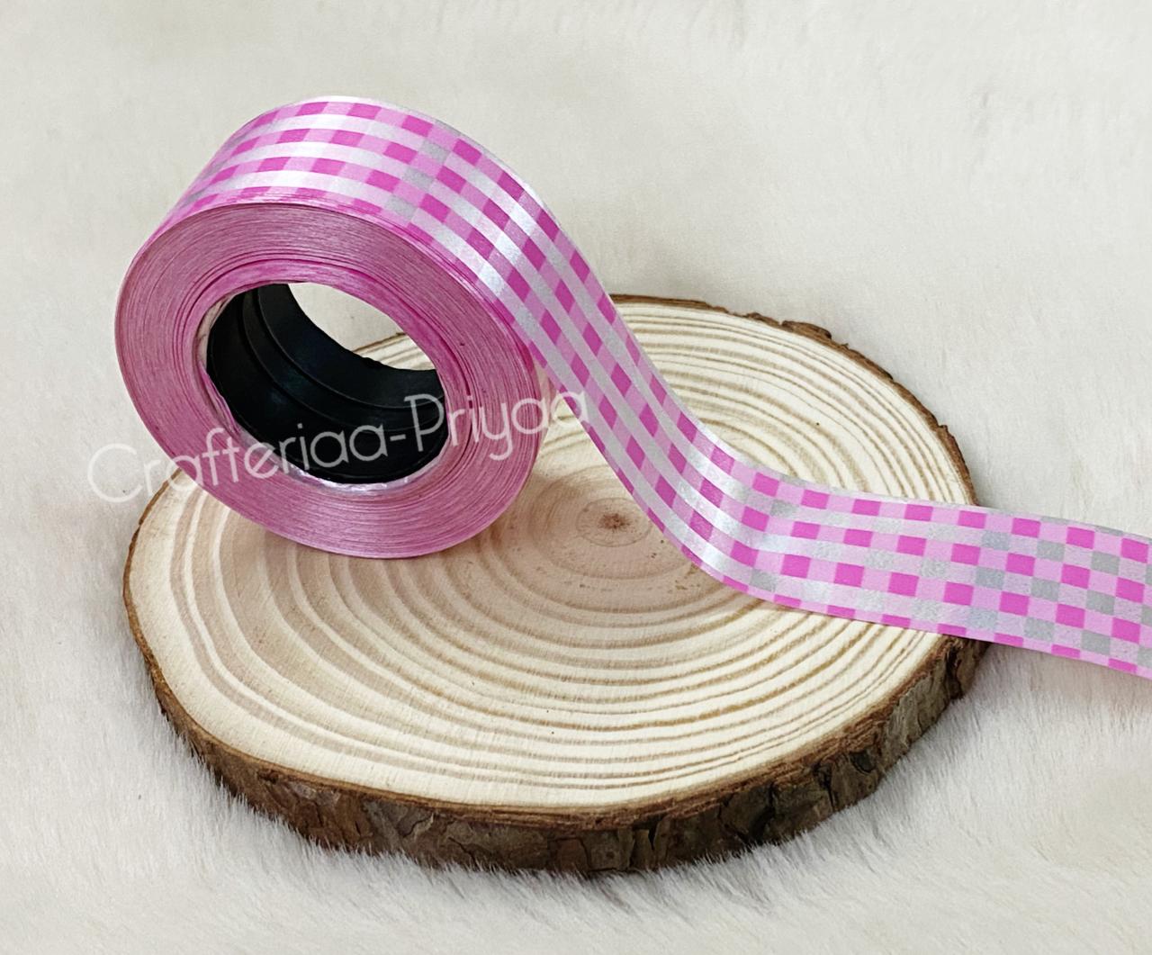 Printed Ribbon- Pink- 14 metres approx