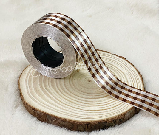 Printed Ribbon- Brown – 14 metres approx