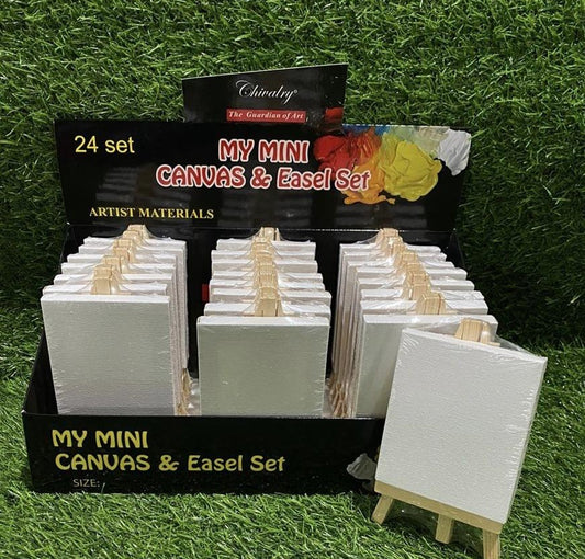 Mini Canvas and Easel Set- 7*9 cm- 1 piece