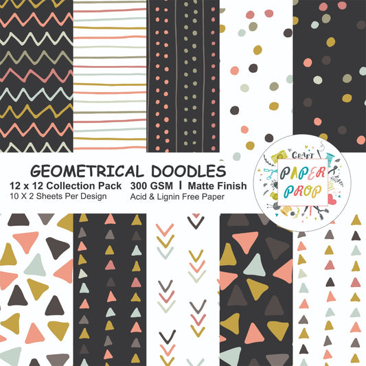 Geometrical doodles- 12 x12 inch- 20 Sheets