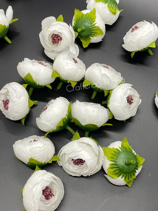 Peony Flowers- 5 Pieces shade 14- White