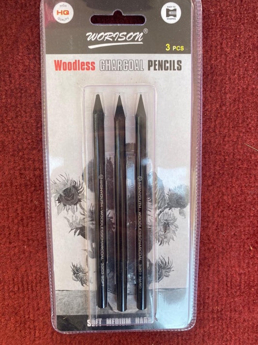 Black Charcoal Pencil Set