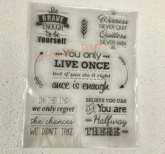 Clear Rubber Stamp- Sentiments YC-110